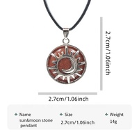 Pendentif en améthyste naturelle, quartz rose, lune et soleil, charme de guérison Reiki, pierre précieuse pour la fabrication de bijoux DIY, vente en gros