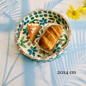 Prix usine Moderne De Luxe Nacre Incrustation Plateau Rond En Bois Petit Déjeuner Assiette Grand Plateau De Table Décoratif - Product Image 2