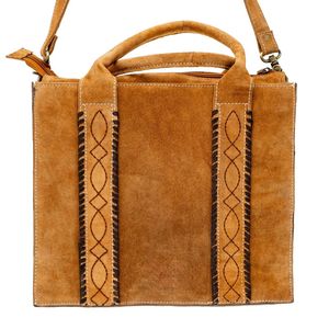 Botte Stich daim Western petit sac fourre-tout sac à main en cuir véritable Western sac à main à la main mode sac en cuir de qualité supérieure - Product Image 3