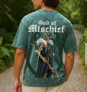 เสื้อยืดผู้ชายคุณภาพพรีเมียม ผลิตโดย OEM ผ้าฝ้าย 100% ทรงโอเวอร์ไซส์ ไหล่ตก ล้างสีแบบสโตนวอช พิมพ์ลายกราฟิก 240 GSM - Product Image 2