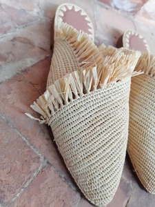 Natural Raffia Shoes,Raffia <b>Slippers</b> <b>for</b> <b>Women</b>,Handmade Raffia <b>Slippers</b>,<b>Summer</b> Sandals,Moroccan Raffia - Product Image 2