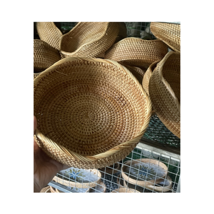 Plateau en rotin durable tissé avec un panier de couleur naturelle, panier à pain, rangement, panier à fruits rectangulaire à partir de 99 GD - Product Image 5