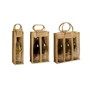 Bolsa de Vino de Yute Ecológica al por Mayor y Bolsa de Regalo con Logotipo Personalizado, Bolsa de Mano para Fiestas - Product Image 5