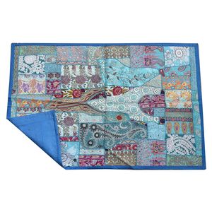 Broderie traditionnelle à la main, design de couleurs assorties, décoration de la maison, patchwork indien, vintage, tenture murale à vert permanent, stock fait à la main - Product Image 2