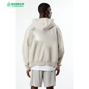 Sweat à capuche personnalisé 100% coton 450 GSM, poids lourd, respirant, séchage rapide, fermeture éclair, impression de logo sur le devant, unisexe, streetwear d'hiver - Product Image 1