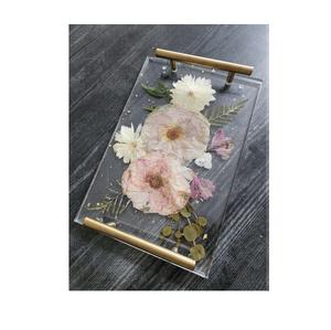 ถาดเรซินดีไซน์เนอร์พร้อมที่จับโลหะเหมาะสำหรับห้องนั่งเล่นหรูหราตกแต่งโต๊ะรับประทานอาหารในห้องครัวเสิร์ฟ - Product Image 1