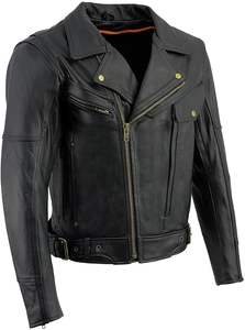Blouson de moto en cuir épais noir de qualité supérieure pour hommes Blouson motard style Brando - Product Image 2