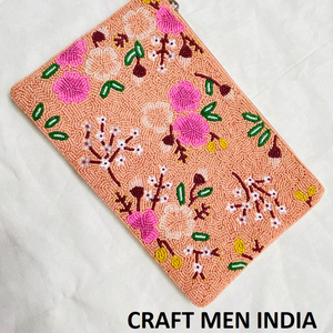 2025 New Handmade <b>Beaded</b> Women's Clutch Fashion Cotton Lined with Metal Chain <b>Beaded</b> Zipper Tassel Decoration for Party Evening - Product Image 2