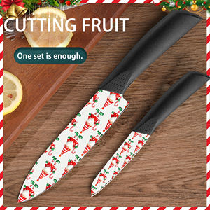 Couteau de chef en céramique japonaise, 9 pièces, pour la préparation de sushis et de la cuisine asiatique, poignée en plastique ambidextre, passe au lave-vaisselle - Product Image 5