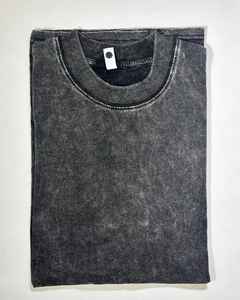 Camiseta de algodón 100% para hombre en blanco de gran tamaño, camiseta lavada con ácido de gran tamaño con logotipo impreso DTG personalizado Vintage de alta calidad - Product Image 2