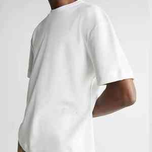 เสื้อยืดคอกลมผ้าฝ้าย100% สีทึบผ้าถักแบบลำลองย้อมสีธรรมดาดีไซน์ว่างเปล่าและโลโก้ด้านหน้า - Product Image 2