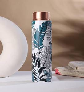 Botellas de agua de cobre sólido hechas a mano con diseño floral para beber estilo clásico para fiestas vasos y accesorios - Product Image 6
