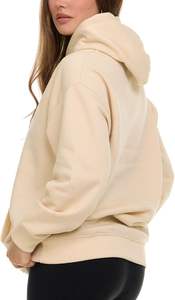 Femmes hiver à capuche surdimensionné pull coton polaire sweats à capuche chaud Logo personnalisé mode à capuche en gros - Product Image 5