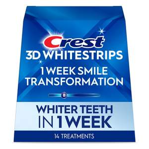 Crest 3D Whitestrips, transformation du sourire en 1 semaine, Whitestrips 3D White, kit de bandes blanchissantes pour les dents, 14 traitements - Product Image 6