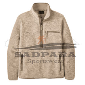 Vestes Chaudes en Laine Polaire Sherpa pour Hommes avec Col Montant Manteau d'Hiver Épais et Confortable avec Fermeture Éclair Conception de Vêtements d'Extérieur - Product Image 1