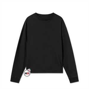 100% coton lourd unisexe à manches longues T-Shirts de haute qualité en jersey teint uni avec logo imprimé Style décontracté motif solide - Product Image 3