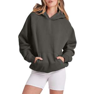 Sudadera con Capucha Personalizada 100% Algodón Felpa Antiarrugas Manga Larga Talla Grande para Mujer Otoño Ejercicio Gimnasio - Product Image 4