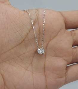 Collier pendentif solitaire en or jaune 14 carats avec diamant ovale de 1,00 carat pour femmes, diamant de laboratoire - Product Image 6