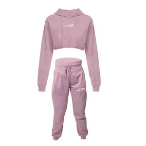 Pantalones de chándal de pierna ancha personalizados de cintura alta para mujer 2025 y Top corto de Yoga de manga corta, ropa deportiva sólida para gimnasio con cintura elástica - Product Image 6