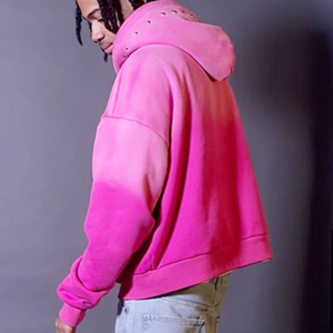 Felpa con cappuccio funzionale oversize in cotone personalizzato stile Streetwear <span class=keywords><strong>Vintage</strong></span> sfumato colore <span class=keywords><strong>Vintage</strong></span> con zip e acido felpa con cappuccio - Product Image 4