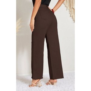 Jean en denim marron élégant et tendance pour femme, coupe large, luxueux, écologique, décontracté, taille 26-40 - Product Image 5
