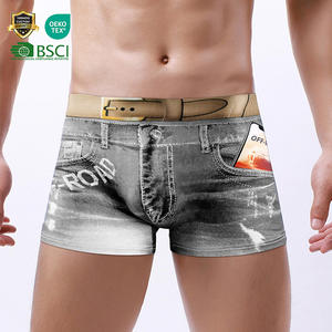 Sous-vêtements pour homme en soie de lait à séchage rapide avec impression numérique 3D amusante, logo personnalisé en gros - Product Image 1