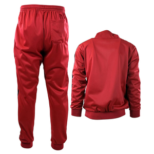 Conjunto de chándal corto cortavientos para hombre con cremallera de 2 piezas personalizado OEM con chándal de invierno con cremallera de poliéster - Product Image 2