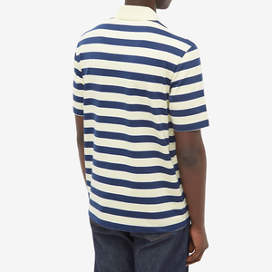 เสื้อโปโลผ้าฝ้ายลายทางสีขาวสำหรับผู้ชายเสื้อโปโลพิมพ์ลายตามน้ำหนัก100% ออกแบบโลโก้ได้ตามต้องการ - Product Image 4