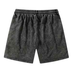 Short en jean droit en toile délavée à l'acide pour hommes sur mesure respirant 100% coton taille moyenne anti-boulochage Streetwear Style décontracté - Product Image 4