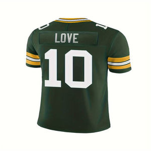 Maillot de rugby de football américain vert classique col en V broderie couture demi manches équipe personnalisée uniforme respirant pour l'entraînement - Product Image 3