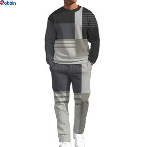 Ensemble de survêtement tendance pour homme, imprimé, sweat-shirt fin et pantalon de jogging ample, style unisexe, taille plus, survêtement d'hiver - Product Image 2