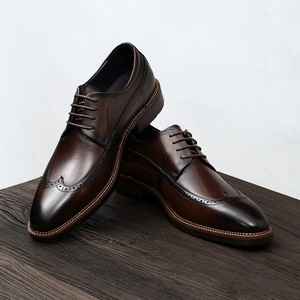 Zapatos de Cuero con Tacón Reforzado y Suela Antideslizante, Zapatos Formales para Hombre, Zapatos de Trabajo para Hombre - Product Image 1