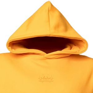 Sweat-shirt à capuche jaune pour homme en molleton de coton lourd avec poche kangourou, style streetwear décontracté - Product Image 4