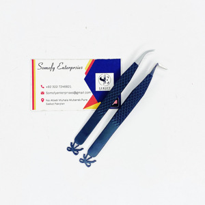 Pince à épiler professionnelle d'extension de cils en acier inoxydable avec prise en diamant Logo personnalisé Conception d'arc en acier durable Nouveau logo - Product Image 3