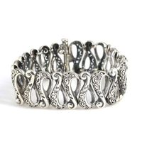 Pulsera de plata tibetana con diseño de cisne calado, regalo para mujer, joyería de moda