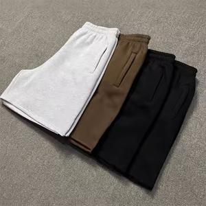 Wholesale 100% Cotton <b>Men's</b> Casual Sweat <b>Shorts</b> <b>Long</b> Drawstring Custom Logo Solid Pattern Eco-Friendly Mid Waist Plain Dyed - Product Image 2