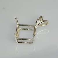 Composants de bijoux en argent sterling 925 plaqué or 18 carats, 4 griffes, cabochon carré de 10 mm pré-encadré, coupe facettée
