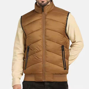 2025 nouveau Design Logo personnalisé mode hiver chaud fermeture éclair hiver sans manches veste bleu bouffant hommes gilets - Product Image 1