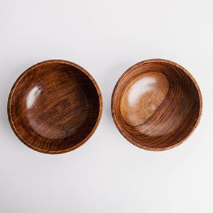Ensemble de vaisselle en bois écologique pour les collations du soir bol en bois massif de haute qualité bols naturels - Product Image 3