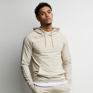 เสื้อสเวตเตอร์มีฮู๊ดของผู้ชาย,เสื้อสเวตเชิ้ตไม่มีลายโลโก้ทรงหลวมลำลองใส่ได้ทั้งชายและหญิง - Product Image 4