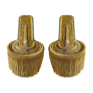 Épaulette marine du Paraguay, franges fines de 10 cm de long, dorées, marine du Paraguay - Product Image 1