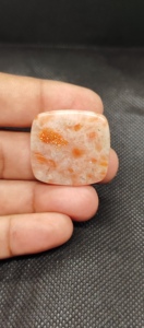 อัญมณีขัดผิวเรียบลายนูนสีส้มธรรมชาติสำหรับทำเครื่องประดับ - Product Image 3