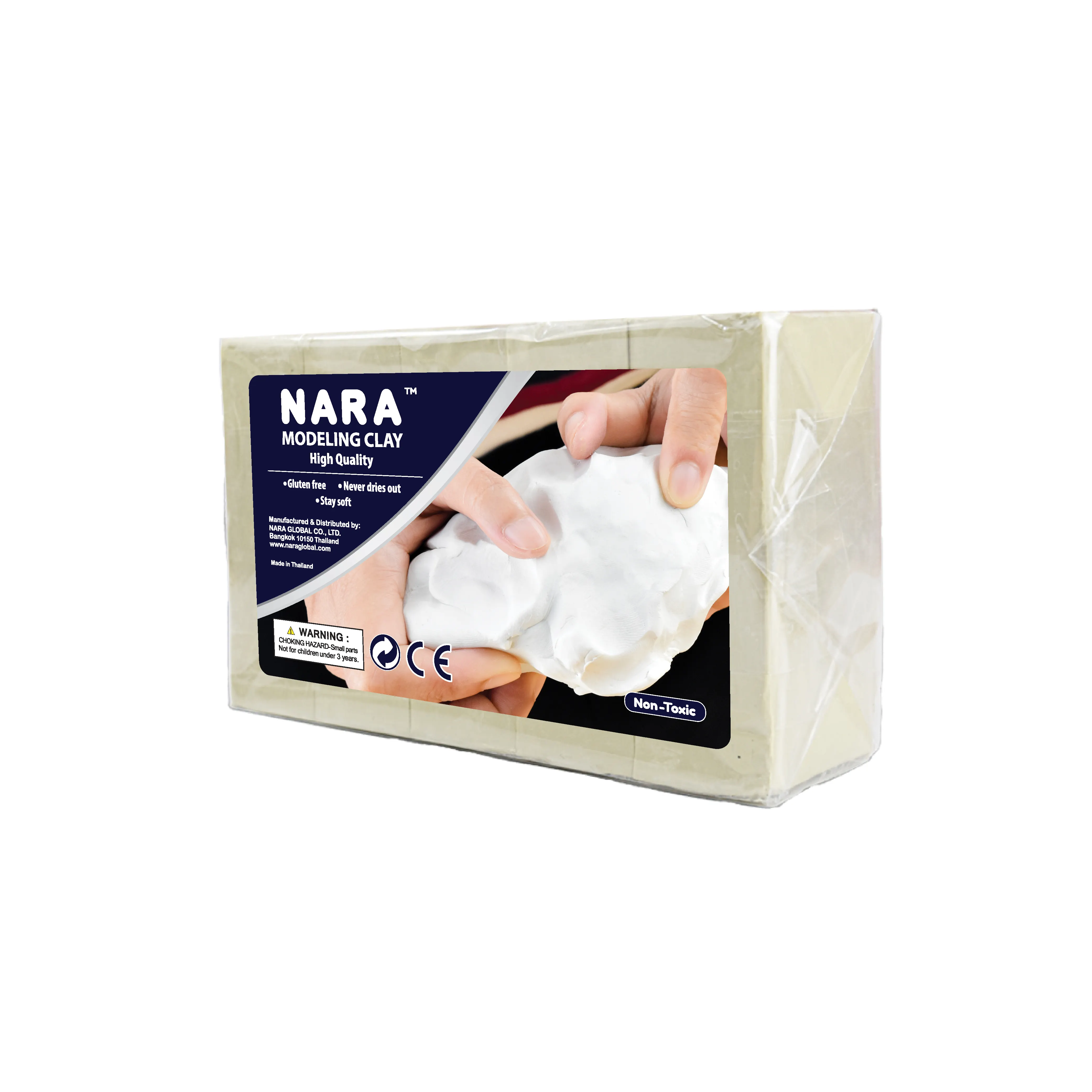 NARA Pâte à modeler 2270g.- OFFWHITE Couleurs Premium Thai Pâte à modeler Pâte à modeler Soft Non toxique, Non durcissant Facile à utiliser