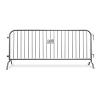 Barrière de contrôle de foule en acier revêtu de PVC de 1,5 m, facilement assemblable, avec logo personnalisé, pour événements et concerts