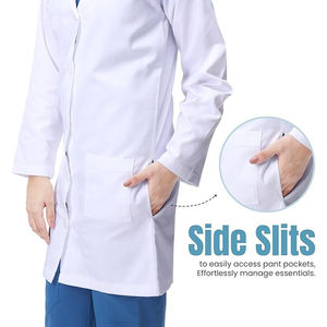 เสื้อโค้ทการทางการแพทย์แขนเต็มสำหรับทุกเพศเสื้อโค้ทผ้าเจอร์ซีย์สำหรับแพทย์โรงพยาบาลขายส่ง - Product Image 4