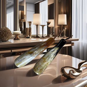 Chausse-pied ovale en corne de buffle, finition brillante, réglable, tailles personnalisables, pour un enfiler facile des chaussures en Inde - Product Image 1