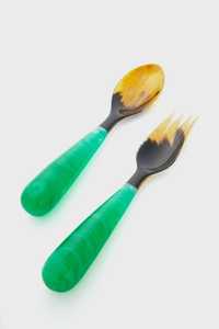 Couverts en bois de bouleau faits à la main, écologiques et personnalisés, cuillère et fourchette, vaisselle pour les mariages - Product Image 2