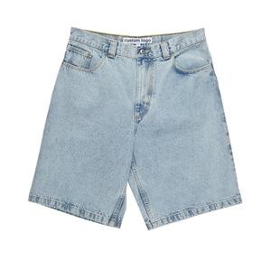 Pantalones cortos vaqueros de gran tamaño para hombre, ropa de calle rasgada, ropa de hombre desgastada, pantalones vaqueros de algodón, pantalones cortos lavados ligeros - Product Image 1