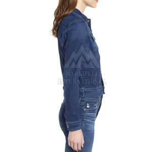 Veste en jean pour femmes sur mesure, best-seller, dernier design, prix bas, veste en jean pour femmes en vente - Product Image 2