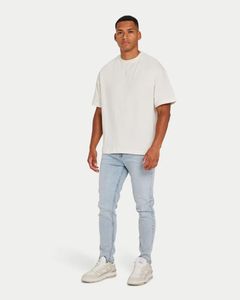 9. Jeans Slim pour Hommes Bleu Clair Soft Touch Denim Mid Waist Everyday Classic Clean Look Street Style Confortable Fit Jean - Product Image 3